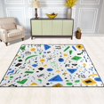 thumbnail image 2 of Yayeee Area Rugs for Living Room 5.2'x4' Non Slip Washable Bedroom Floor Carpet, Blue Simple Shapes, 2 of 5