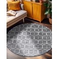 thumbnail image 4 of Unique Loom Matrix Trellis Collection Area Rug - Tile (8' Round Grey/Ivory), 4 of 7