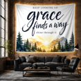 thumbnail image 6 of Keep Looking Grace with Finds Way Shine Through, Inspirational Illustration for Quote Lovers, Typography Wall Art, Housewarming Gift, Tapestry Wall Hanging for Bedroom and Dorm, 6 of 7