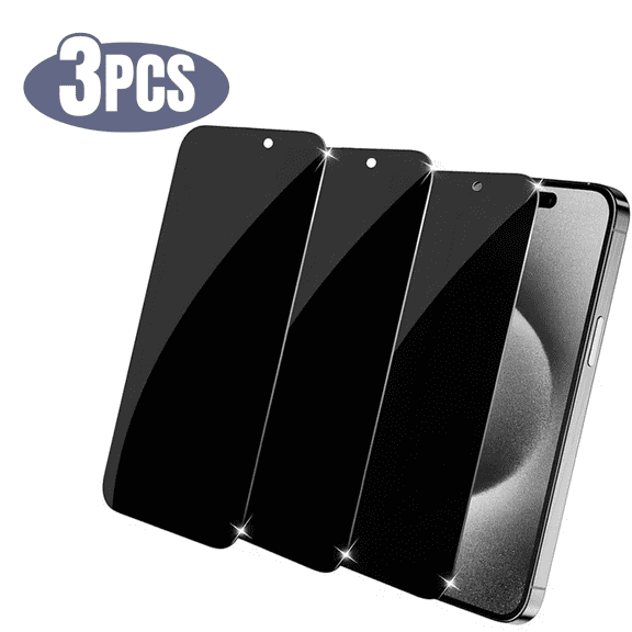 3pcs BLUUMTEK Anti-Spy Screen for iPhone 15 Plus/ 15 Pro Max Tempered Glass Privacy Screen Protector