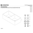 thumbnail image 6 of Gourmetier GPFA361810BCD Arcticstone 36-Inch Solid Surface White Stone Apron-Front Double Bowl Farmhouse Kitchen Sink with Strainers x 2 in Matte/Glossy White, 6 of 8