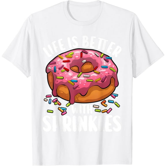 Cool Donut Design For Men Women Kids Doughnut Donut Lover T-ShirtMen's and women's pure cotton short-sleeved shirts