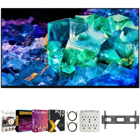 Sony XR55A95K 55 inch BRAVIA XR A95K 4K HDR OLED TV with Smart Google TV 2022 Model Bundle with Premiere Movies Streaming + 37-100 Inch TV Wall Mount + 6-Outlet Surge Adapter + 2x 6FT HDMI Cable