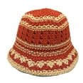 thumbnail image 5 of SikaFu Feng Colorful Stripe Sunshade Hat Handwoven Straw Hat Women's Summer Vacation Beach Sun Hat, 5 of 9