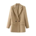 thumbnail image 3 of Abrigo de mujer negro beige caqui azul verde gris abrigo de mujer moda ropa de oficina chaquetas de mujer prendas de abrigo 2024, 3 of 5