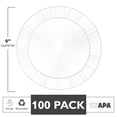 thumbnail image 2 of Ilyapa 100 Pack 9 Inch Disposable Dessert Plates, Plastic Clear Party Plate Sets for 100 Guests, Clear Appetizer and Cake Plates 9", Party & Dinner Accessories, Midsummer, 2 of 8