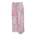 thumbnail image 5 of purcolt Women Floral Print Boho Palazzo Pants Straight Leg Lounge Pants Casual Loose Fit Summer Beach Trousers with Pockets, 5 of 6