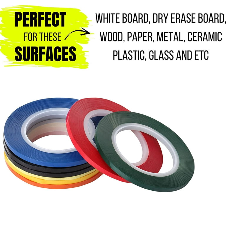 4/5 Whiteboard Tape, Thin Dry Erase Tape for Graphic Chart, Clear