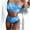 Blue, variant on Fesfesfes Swimsuit for Women Print Tube Top Backless Bikini Two Pieces Swimwear Swimsuit Beachwear Set