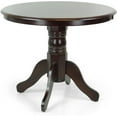 thumbnail image 4 of Wickerix Round Solid Wood Dining Table 38.5'' D with Pedestal Base, Kitchen Round Table for 2 and 4 Persons, Restaurant Table, Espresso Color, 4 of 14
