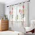thumbnail image 2 of Yayeee Window Curtains Set of 2 for Living Room Light Filtering 63"x52", Beige Cute Flower, 2 of 7