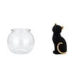 thumbnail image 1 of Bunblic Statue de Chat Aquarium Transparent Petit Réservoir Figurine Décorative en Résine Ornement de Bureau Aquarium Bol Vase Table pour Bureau Maison Entrée Étagère Salon Chambre Plantes, 1 of 8