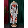 thumbnail image 4 of Women's Fall Midi Dress Long Sleeve Casual Crew Neck Smocked Long Dress, 4 of 8