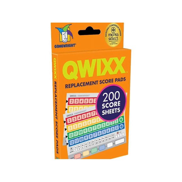 Tarjetas de puntuación de repuesto para Gamewright Qwixx Game, paquete de 1