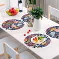 thumbnail image 6 of Ryvnso Seashells Corals and Starfishes Round Plate Mats Dining Table Placemat Set of 4 for Holiday Decoration, 6 of 7