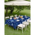 thumbnail image 3 of Outdoor Tablecloth with Umbrella Hole and Zipper, Blue Snowflake Christmas Rectangle Table Cloth 52x70 Inch Waterproof Tablecloth, Winter Xmas Snowflake Picnic Table Cover for Patio Camping, 3 of 7