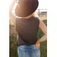 thumbnail image 1 of ABPHQTO Camiseta sin mangas gris con cuello redondo y estampado de letras CASH para mujer, 1 of 5