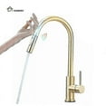 thumbnail image 1 of Modern 304 Stainless Steel Hot Cold Mixer Water Tap Pull Down Black Brushed Gold Pull Out Smart Touch Sensor Kitchen Faucet, 1 of 4