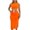 Orange, variant on Tbopshirt Women's 2 Piece Outfits Women's Summer Comfortable And Gentle Solid Sleeveless Top With Half Length Skirt Set Wide Leg Pants