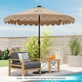 thumbnail image 4 of Gymax 10 FT Solar Patio Umbrella Outdoor Market Sunshade w/ 24 LED Lights Coffee, 4 of 10
