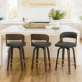 thumbnail image 4 of Dycanpo 26”Bar Stools Swivel, Wood Counter Height Bar Stools Set of 3 for Kitchen Island, Gray, 4 of 6