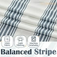 thumbnail image 4 of Curtainking Striped Linen Curtains 84 Inch Blue Farmhouse Rustic Curtains for Living Room Semi Sheer Back Tab Light Filtering Coastal Drapes for Bedroom Window Curtain 2 Panels, 4 of 8