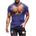 thumbnail image 4 of Camisetas de Manga Larga de los Hombres Muscle Print Graphic Tee, Sudadera de Cuello de la Tripulación Casual para Al Aire Libre, Vacaciones Y Verano Diario de Primavera, 4 of 7