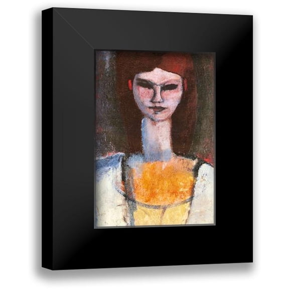 Modigliani, Amedeo 11x14 Black Modern Framed Museum Art Print Titled - Bust Of A Young Woman