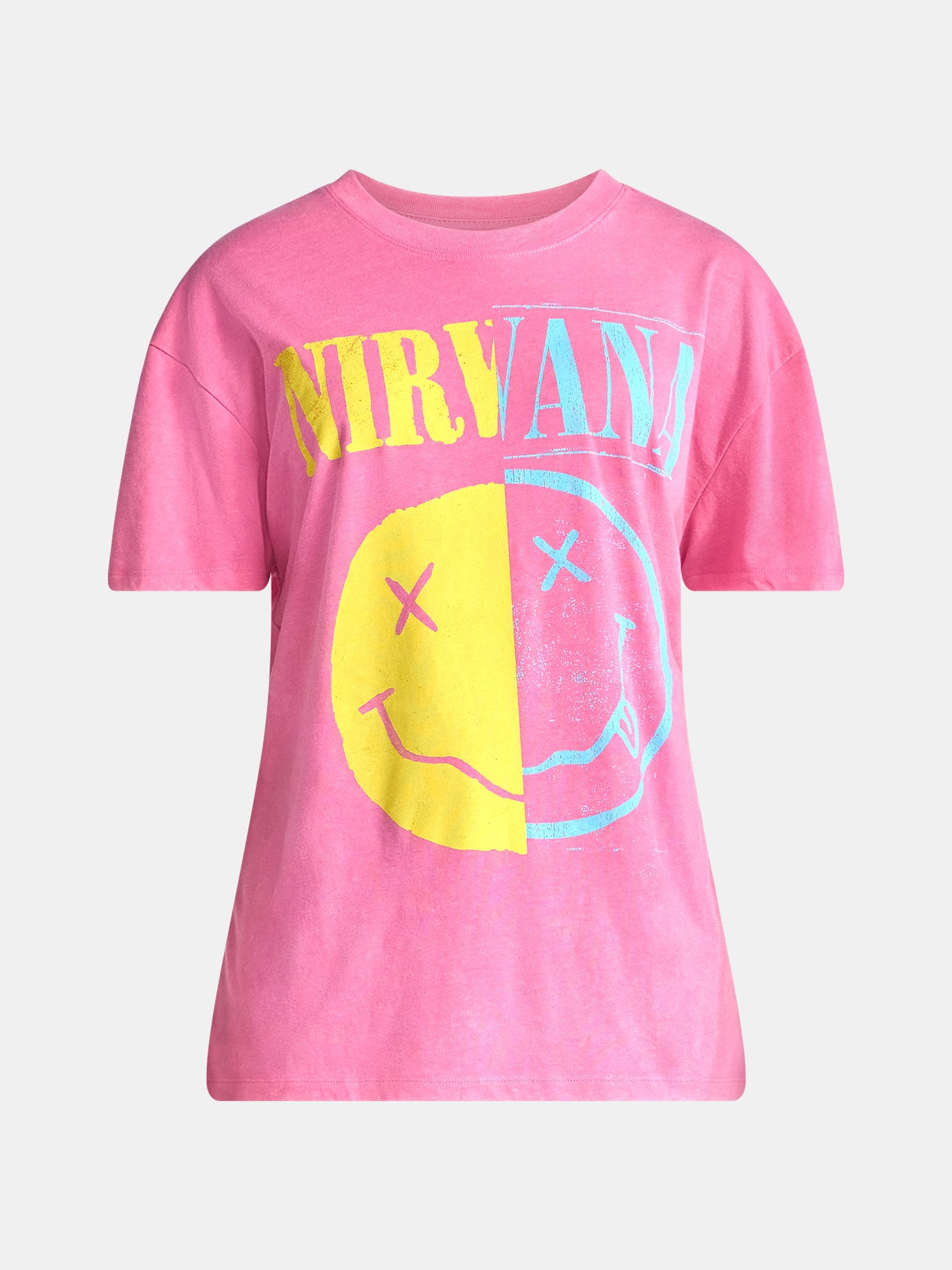 Nirvana Women's Front Back Graphic Band Tee with Short Sleeves