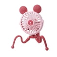 thumbnail image 2 of Ventilador de escritorio de velocidades con forma de luz nocturna, ventilador personal con clip para mochileros, cinta de correr, oficina Orejas redondas rosadas, 2 of 8