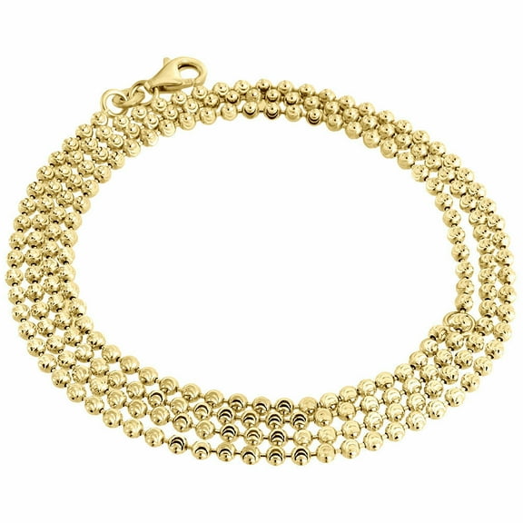 10k Yellow Gold Moon Cut Style Link New Solid Chain Necklace 2mm 16"