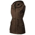 thumbnail image 3 of MixMatchy Women's Hooded Adjustable Drawstring Utility Pocket Anorak Jacket Vest, 3 of 4