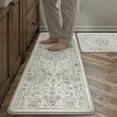 thumbnail image 3 of BERTHMEER Kitchen Rugs for Floor 2 Piece, 17.3"x30"+17.3"x47" Anti Fatigue Waterproof Green Kitchen Mats, Non Slip Comfort Standing Mat Rug for Home, Sink, Laundry, Green, 3 of 9