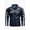 blue, variant on Men's PU leather jacket plus velvet label contrast color coat motorcycle racing suit