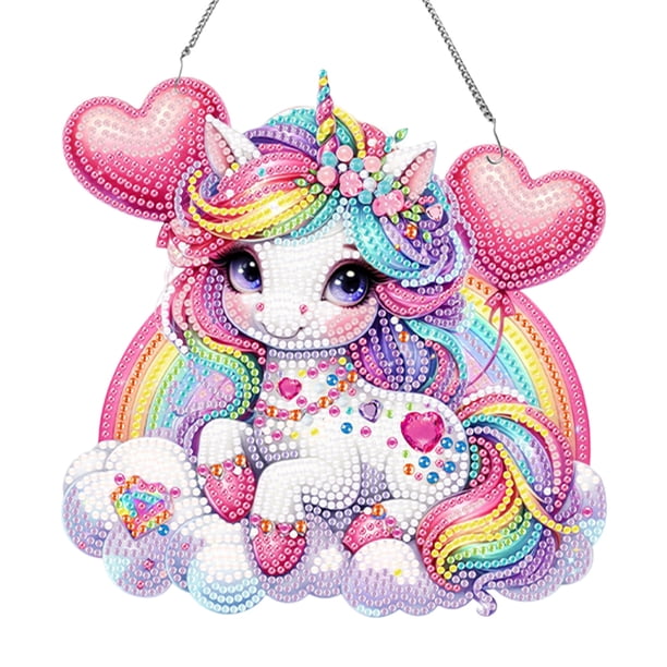 (LY424) DIY Diamante Punteado Del Arcoíris Corazón (un Lado Con Diamantes)