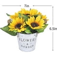 thumbnail image 5 of Artificial Sunflowers Pot, Silky Artificial Flower Daisy Metal Pot Bonsai, Artificial Flowers in Metal Potted, Silk Sunflower Bouquet with Vase for Garden Wedding Centerpieces Decor, 5 of 5