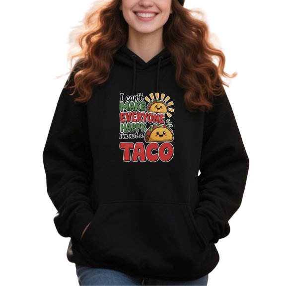 Comfy Taco Pullover Hoodie for Men and Women, Unisex Pullover Hooded Sweatshirt, Comfortable Cotton Poly Blend, Casual Streetwear Outfit