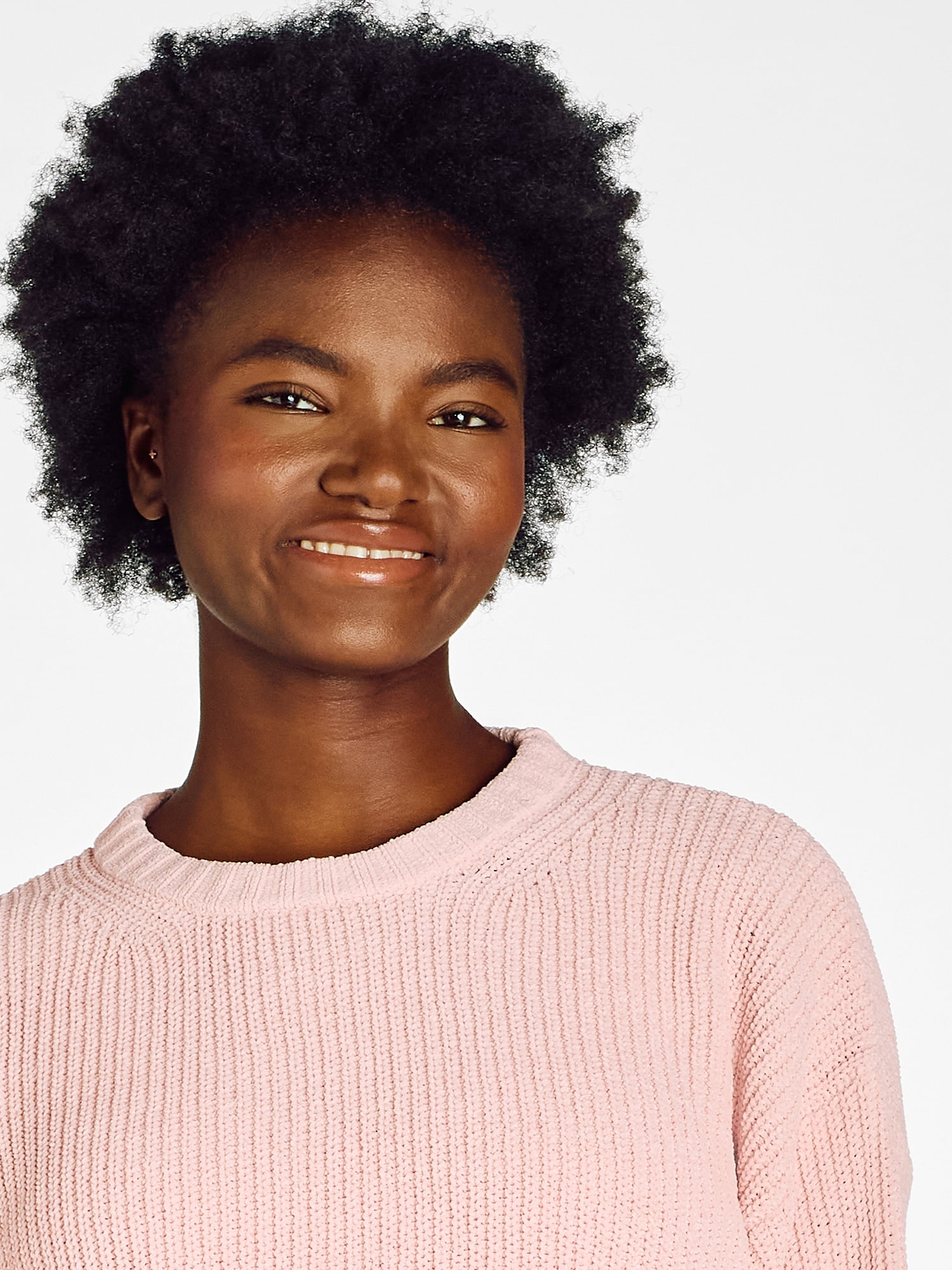 Time and Tru Women's Chenille Sweater with Long Sleeves, Midweight, Sizes XS-XXXL