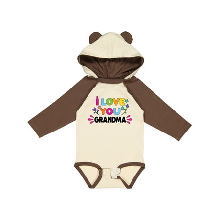 

Inktastic I Love You Grandma with Flowers Gift Baby Girl Long Sleeve Bodysuit