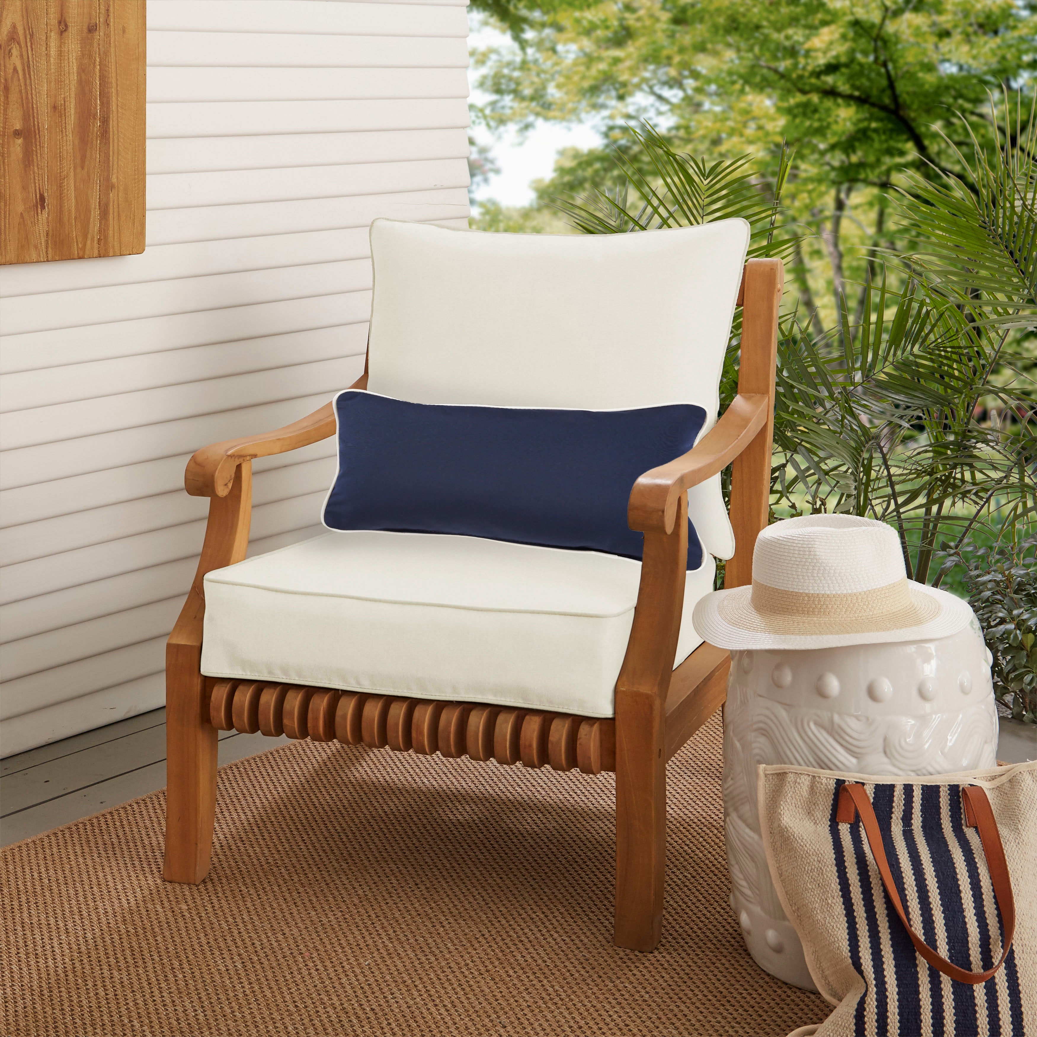 Humble and Haute Oakley Sunbrella Solid Indoor/ Outdoor Corded Pillow