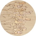 thumbnail image 1 of Ahgly Company Tapis d'Intérieur Ronds Abstraits Brun Sable Contemporains, 9' Ronds, 1 of 6