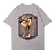 thumbnail image 4 of Hazbin Hotel Mujeres de moda Casual Impreso de manga corta Cuello redondo Pullover Tops Gris/S, 4 of 4
