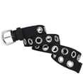 thumbnail image 5 of Women Punk Metal Buckle Pants Belt Casual Waist Strap Men Adjustable Full Holes Waistband, 5 of 9