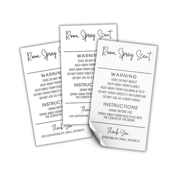 Room Spray Instruction Warning Scent Stickers Labels  250 pcs per Roll Air Freshener Homemade for Selling Care Minimalist