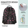 thumbnail image 5 of Lightweight Flamingo Print Backpack - Breathable Mesh School Bookbag, Spacious High School Laptop Bag with Side Water Bottle Pocket, Comfortable Carry, 5 of 6