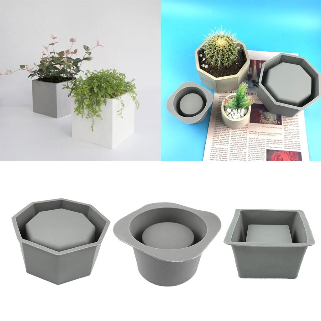 WINDLAND Handmade Succulent Planter Flowerpot Silicone Mold Concrete Plant Flower Pot Epoxy Resin Mold DIY Candle Holder Mould