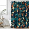 thumbnail image 6 of Teal Orange Abstract Art Shower Curtain Set - Standard 72" x 72" Washable Bathtub Curtain with 12 Hooks, Geometric Modern Art Waterproof Fabric Stall Shower Curtains for Bathroom/Bathtub Décor, 6 of 6