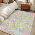 thumbnail image 4 of Area Rug for Living Room, Easter Non-Slip Indoor Large Carpet for Bedroom/Dining Room, Watercolor Rabbits Love Polka Dots Spring Beige Washable Low-Profile Rectangle Floor Runner Rugs - 4 x 6 Ft, 4 of 8