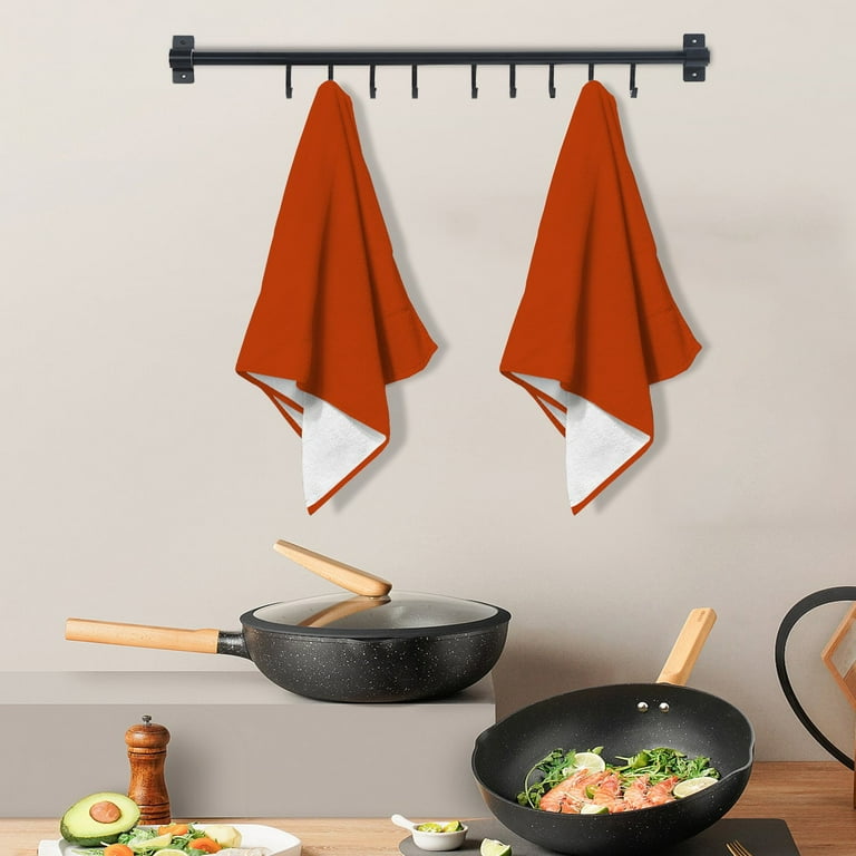 Wellsay 2pcs Bath Hand Towel Plain Rust solid color background. It is Rust color Soft Cotton Highly Absorbent Fingertip Towels for Bathroom Beach Kitchen 15x30in Walmart