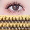 thumbnail image 4 of 8mm Natural Slender Simulation Thick Fish Tail Single Cluster Hair Soft Curly Swallow Tail False Eyelashes, 4 of 5